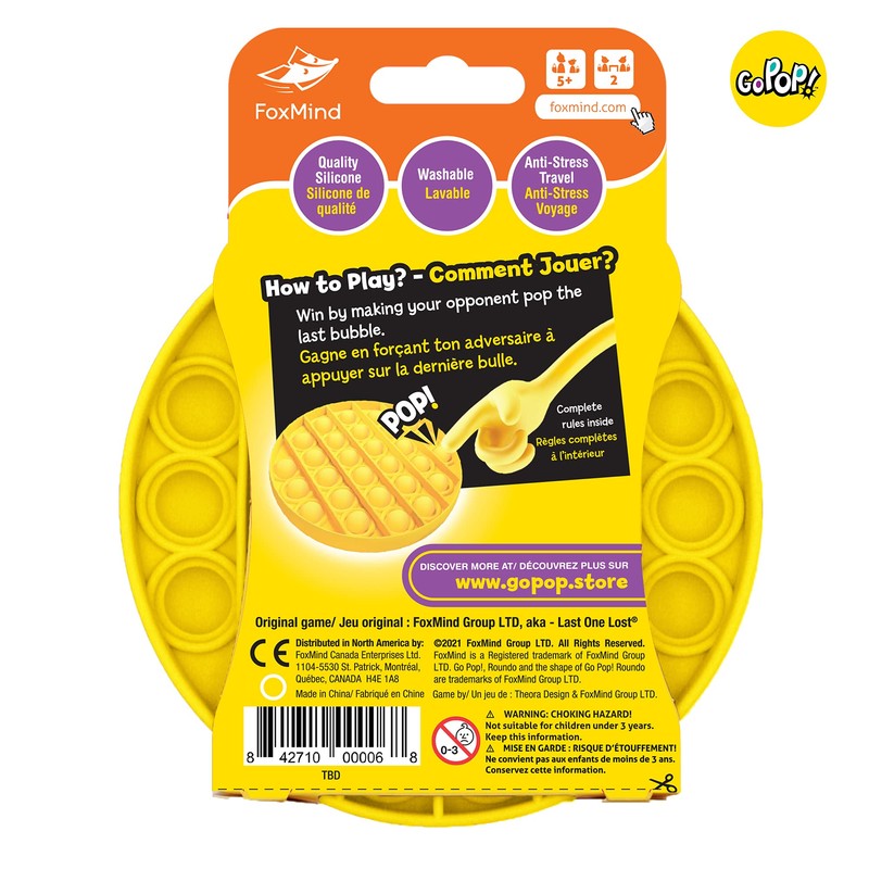 FoxMind, Go Pop! Roundo, The Original and Ingenious Tactile Game.