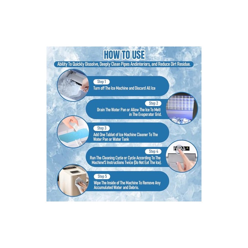 Pack of 24 ice cube machine cleaner, ice machine cleaner,