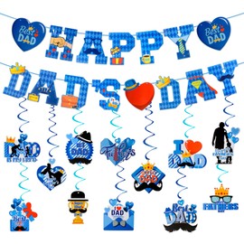 Attimal Father's Day Decorations - 39-Piece Set, Easy-to-Install & Reusable Pull Flag Spiral for Home, Events & Restaurants