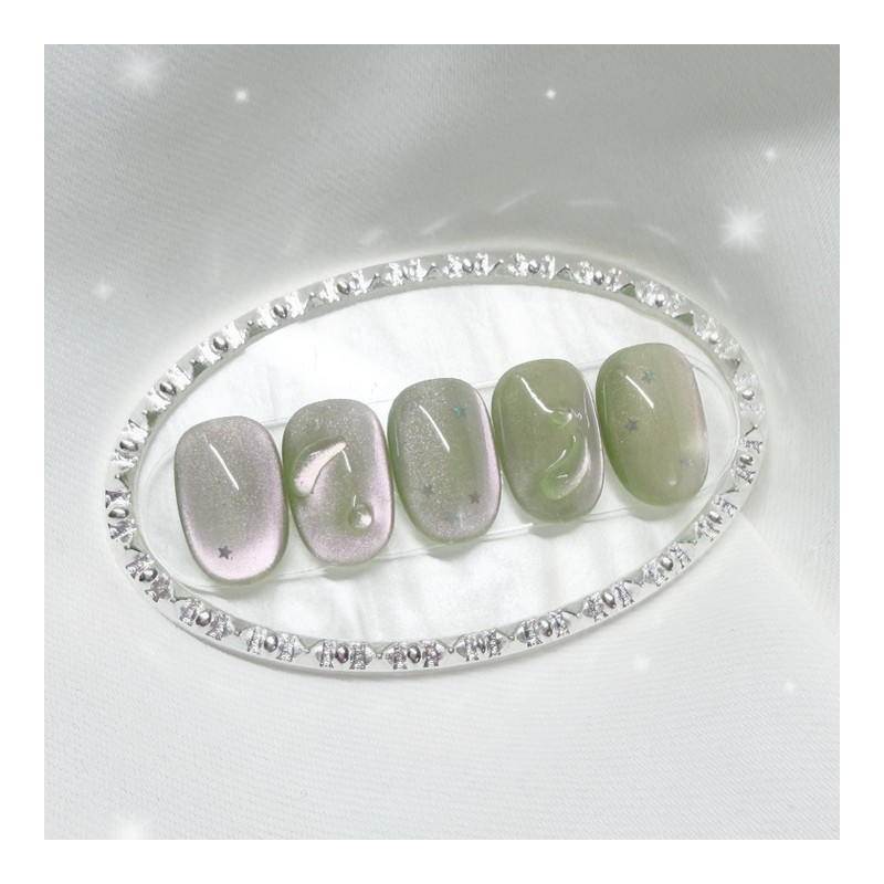 [Handmade Nail Tips] Guava Magnet Nail Tips - Petit Almond