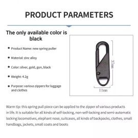 Unbranded 4PCS Zipper Slider Puller Instant Zipper Repair Kit Replacement Broken Buckle