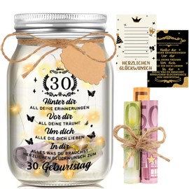 Johiux LED Bottle Light Money Gifts Birthday 30, Gifts 30th Birthday Woman Man, Birthday Money Gifts Packaging, 30th Birthday Gift Money Light Bottle Cool Gift Ideas