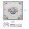 AVAONE American Mahjong Mat 33x33 Inch, Blue Porcelain Floral with