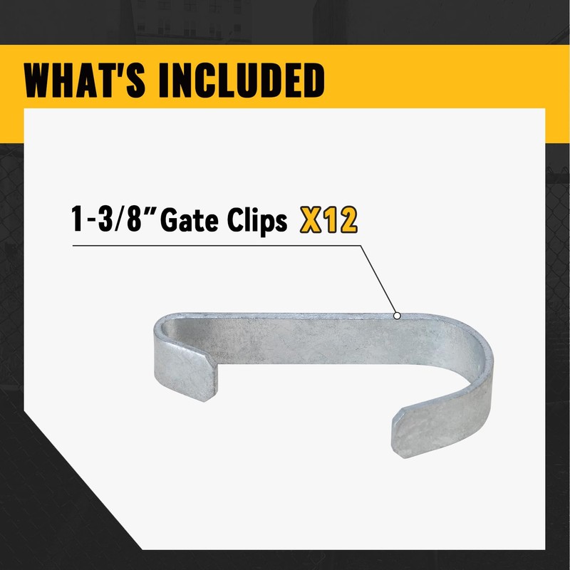 VIVIDA 1-3/8" Gate Clips for Chain Link Fence, Kennel Panel