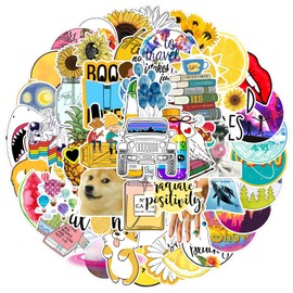 50 PCS Aesthetic Stickers,Vinyl Cool Stickers DIY Decorations for Bike Laptop Water Botter Guitar,Party Supplies,Decor for Boys Teaching Aids for School and Home, Rewards and Gifts (yyjq-089)