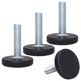 SKIR'CO 4 Pieces Furniture Leveling Feet M8 x 30mm Adjustable Round Metal Legs Thread M8 Stem Levelling Foot Sliding Foot