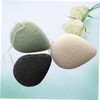 BIUDECO 3pc Drop Shape Facial Sponge Set Natural Bamboo Cleansing