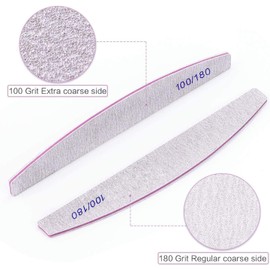 Kafeiya 10 PCS Professional Nail Files,Double Sided Emery Board(100/180 Grit),Washable Nail Files,Nail Styling Tools Pet Grooming Tools for Home and Salon Use(Grey)