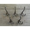 SET OF 5 CLASSIC ANTIQUE STYLE 1883 TRIPLE COAT HOOK