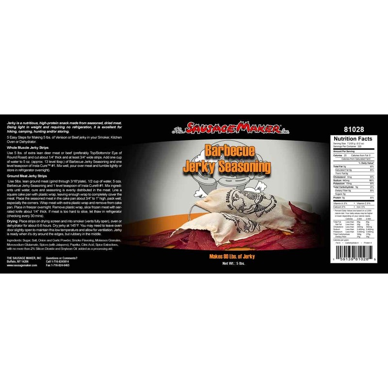 The Sausage Maker - Barbecue Jerky Seasoning, 5 lb w/