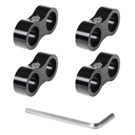 VehiMata 8AN Hose Separator Clamp, AN8 Fuel Line Mounting Clamp Aluminum Black 4PCS