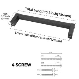 BUKOBYHE 10 Pack 5 Inch Matte Black Kitchen Cabinet Handles Knurled Cabinet Pulls Black Drawer Pulls Kitchen Hardware