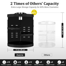 Awenia Makeup Organizer 360-Degree Rotating, Adjustable Makeup Storage, 7 Layers Large Capacity Cosmetic Storage Unit, Fits Different Types of Cosmetics and Accessories, Plus Size with Makeup Bag