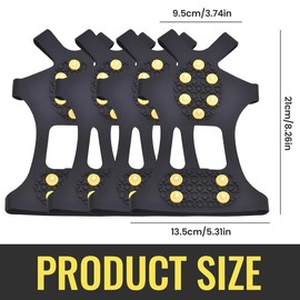 Snowtain 2 Pairs of Shoe Spikes, Shoe Spikes with 10 Teeth, Non-Slip Shoe Spikes Crampons for Mountain Shoes, Shoe Spikes Snow and Ice Non-Slip Spikes for Shoes Winter