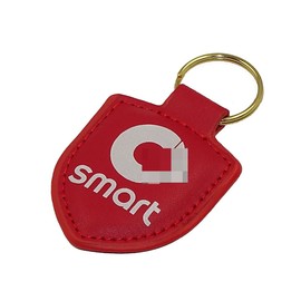Genuine Red Leather Keyring Keychain Key Fob for Smart Fortwo Forfour 453 451 450 Car Styling Merchandise Brand Logo