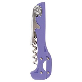 Boomerang Two-Step Corkscrew Wine Opener with Built-In Foil Cutter and Bottle Opener - Purple