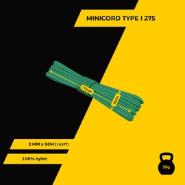 EdcX 2 mm Nylon Paracord 275 (15, 30, 50 and 100 m) - 100% Nylon Rope, 3-Strand Cord, Nylon Cord 2 mm in Many Colours (Green, 15 m)