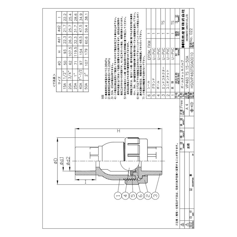 HS Valve, U-PVC HS Ball Chuck Valve, VP460 TS Type,