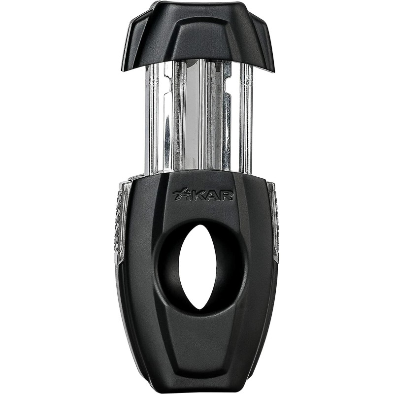 Xikar VX2 V-Cut Cigar Cutter, Spring-Loaded, Black, Lifetime Warranty