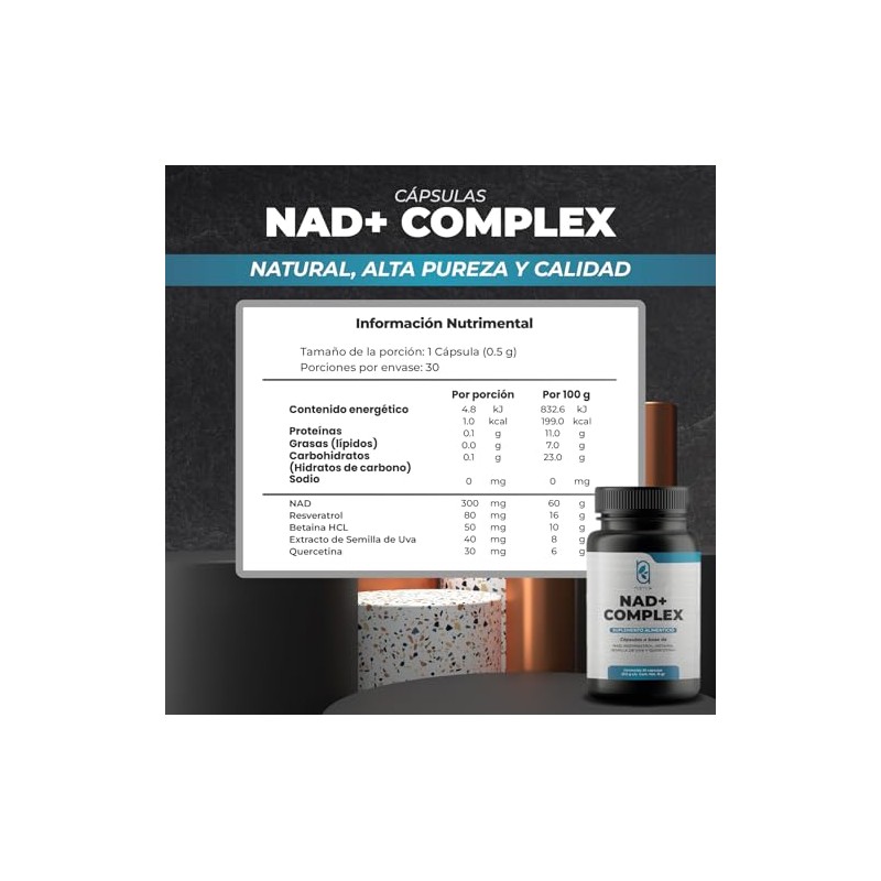 NAIMA NAD+ Complex Antiaging | 30 días | Fórmula avanzada