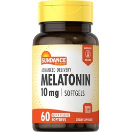 Sundance Melatonina 10mg | 60 cápsulas blandas | Entrega avanzada | Suplemento sin OMG y sin gluten