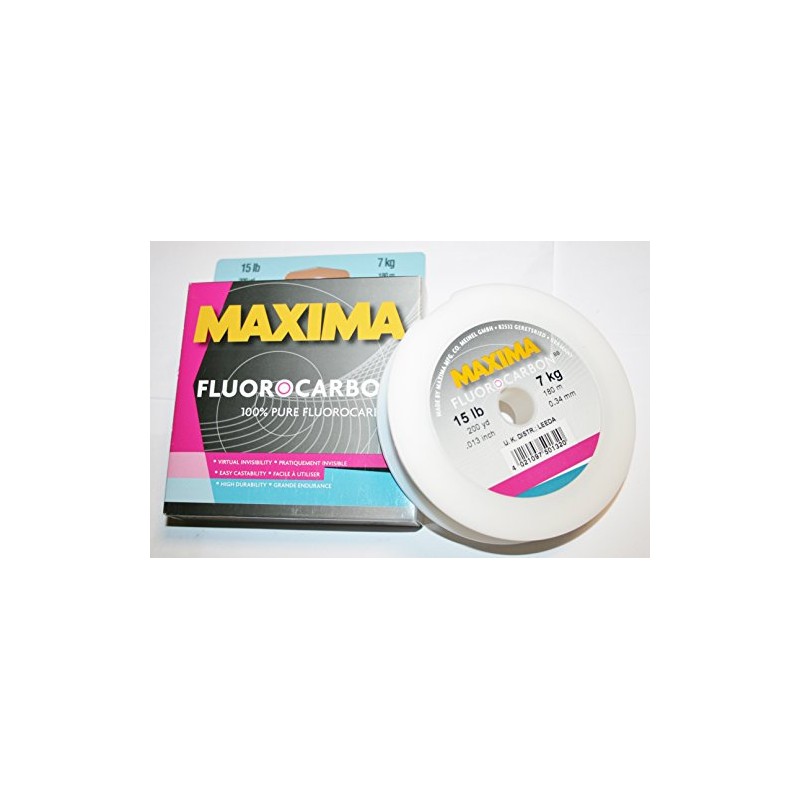 Maxima 1 SHT FLUOROCARBON 15LB One Shot, Clear, 25m