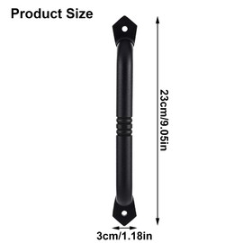 Joyan 1 Piece Door Handles Black Barn Door Handle Sliding Door Handle Cast Iron for Wooden Gates, Garage and Barn Doors, Total Length 229 mm