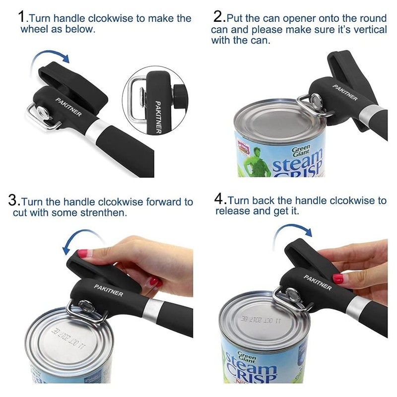 PAKITNER- Safe Cut Can Opener, Smooth Edge Can Opener -