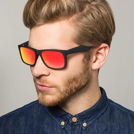 STGATN Mens Sunglasses Polarised UV400 Protection Lightweight Black Sunglasses mens for Driving Travelling 2 Pack