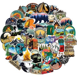200 PCS Outdoor Hiking Adventure Camping Stickers, Camping Stickers for Water Bottle, Outdoor Adventure Vinyl Waterproof Stickers,Laptop Decals,Skateboard Stickers for Teen Boys Girls