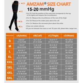 AMZAM® Medical Compression Pantyhose for Women Men, 15-20 mmHg Graduated Compression Tights, Opaque Toeless Compression Stockings Waist High Support Tights for Edema, Varicose Veins, DVT,Beige M