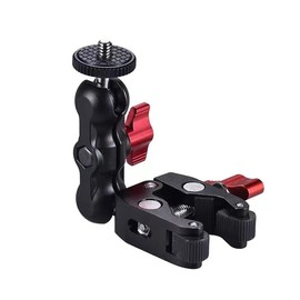 POYINCO Ballhead Arm Super Clamp Mount Double Ball Head Adapter with 1/4"-20 & 3/8"-16 Thread Mount for DSLR Camera Rig, LCD Monitor, LED Flash Lights etc.