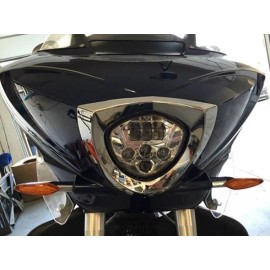 100% Victory Cross Country Motorcycle Chrome Led Headlight 8 Ball Hammer Vegas Roads