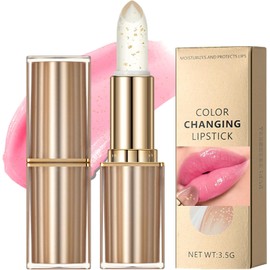 Erinde Lápiz Labial Cambiante de Color, Transparente a Rosa Natural Brillo Hidratante 12H sin Transferencia, Ideal para Mujeres - Labios Suaves y Color Personalizado al pH,#E01