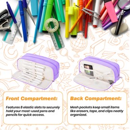 JAESITETER Big Capacity Pencil Case Large Pencil Pouch 3 Compartment Pouch Pen Bag for School Office Large Storage High Capacity Pencile Pounch for Teen Girl Boy Men Women