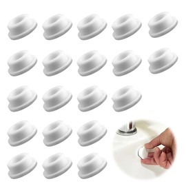 HERKINDNESS Sink Overflow Cover, Pack of 20 Rubber Overflow Plugs, Universal Sink Overflow Ring, Overflow Sink for Sinks, Bathtubs