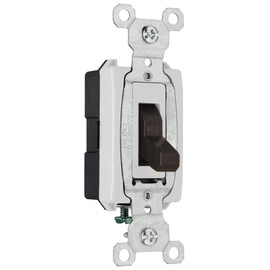 Legrand Pass & Seymour CSB20AC1BK 20 Amp 120/277V Hard Use Specification Grade Toggle Switch, Single Pole, Back and Side Wire, Black (1 Count)