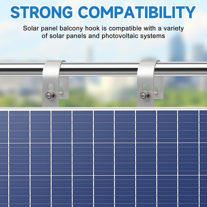 Pack of 4 Balcony Power Station Bracket Hooks, Solar Panel