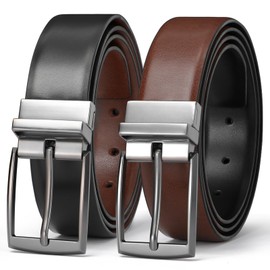 VONMELLI Mens Belt Leather Reversible Belt for Men 1 3/8" Men's Belt for Dress Pants 2 Styles in One Belt S