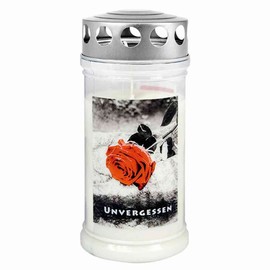 Gedenkkerze 170x75mm M9 ROSE/UNVERGESSEN, 4Tage