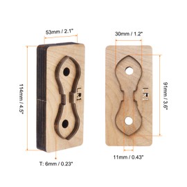 sourcing map Leather Cutting Die 3.6"x1.2"x0.43" Leather Metal Die Cutter Zipper Head Stainless Steel Cutting Template Wooden Stamping Punching Tool for DIY Leather Crafts Making (LR-1)