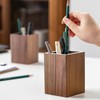 Molyorch 1 x Wooden Pen Holder, Square Pen Pencil Cup,