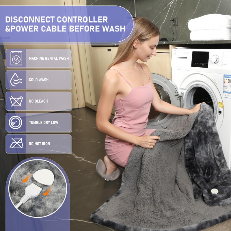 Cushious Electric Heated Blanket Throw 50''x60''Size Faux Fur Heating Blanket