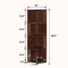 DOUSY-4 Tier Bamboo Corner Shelf, Modern Corner Bookshelf, 56.2" Tall