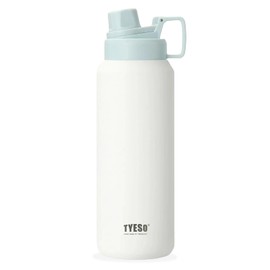 TYESO Water Bottle with Carrying Handle Lid | Insulated Stainless Steel Thermos | Travel Water Bottles for Gym & Sports | Leak Proof & BPA Free | Summit Collection | 30oz (Cloud White)