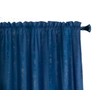 Roslynwood Luxury Gold Foil Print Navy Blue Velvet Curtains 96