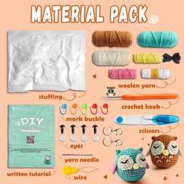 Faircosy - Kit de ganchillo para principiantes: kit de ganchillo Amigurumi, kit de inicio para adultos y niños (más de 10 años) con instrucciones detalladas y tutorial, regalo sorpresa para amante,