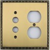 Egg & Dart Antique Brass Two Gang Combo Switch Plate