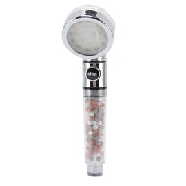 LED Shower Head G1/2 Negative Ion Shower Head 3 Color Changing Temperature Control Handheld Showerhead