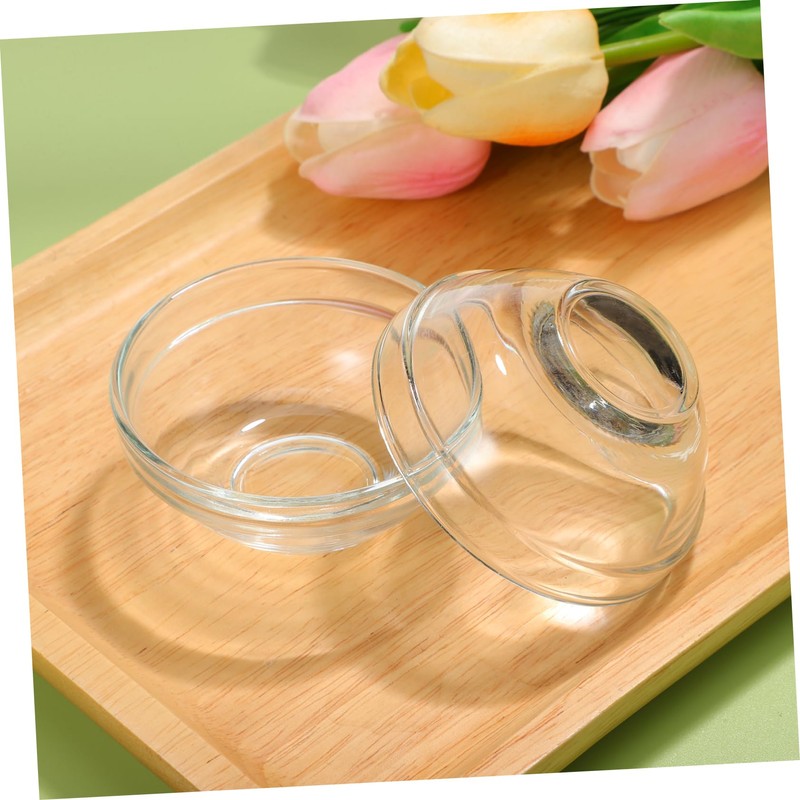 Ipetboom 10PCS Transparent Glass Facial Mask Mixing Bowls DIY Modulating